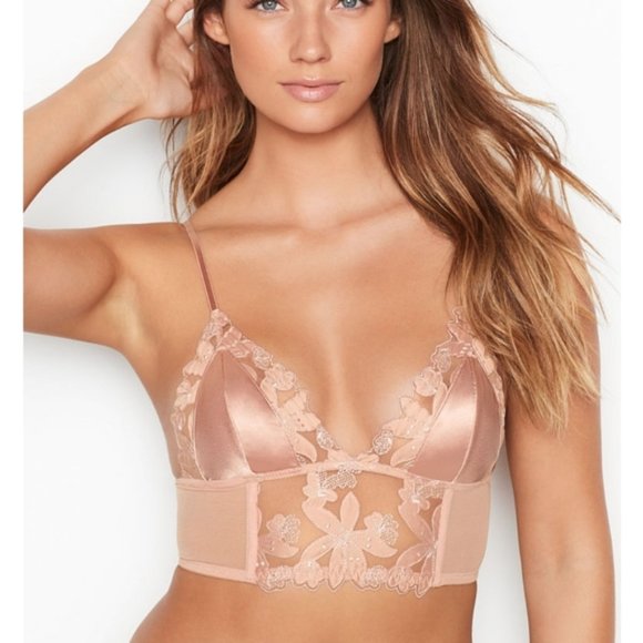 Victoria's Secret Other - Victoria’s Secret VERY SEXY Floral Embroidered Long Line Bra NWT